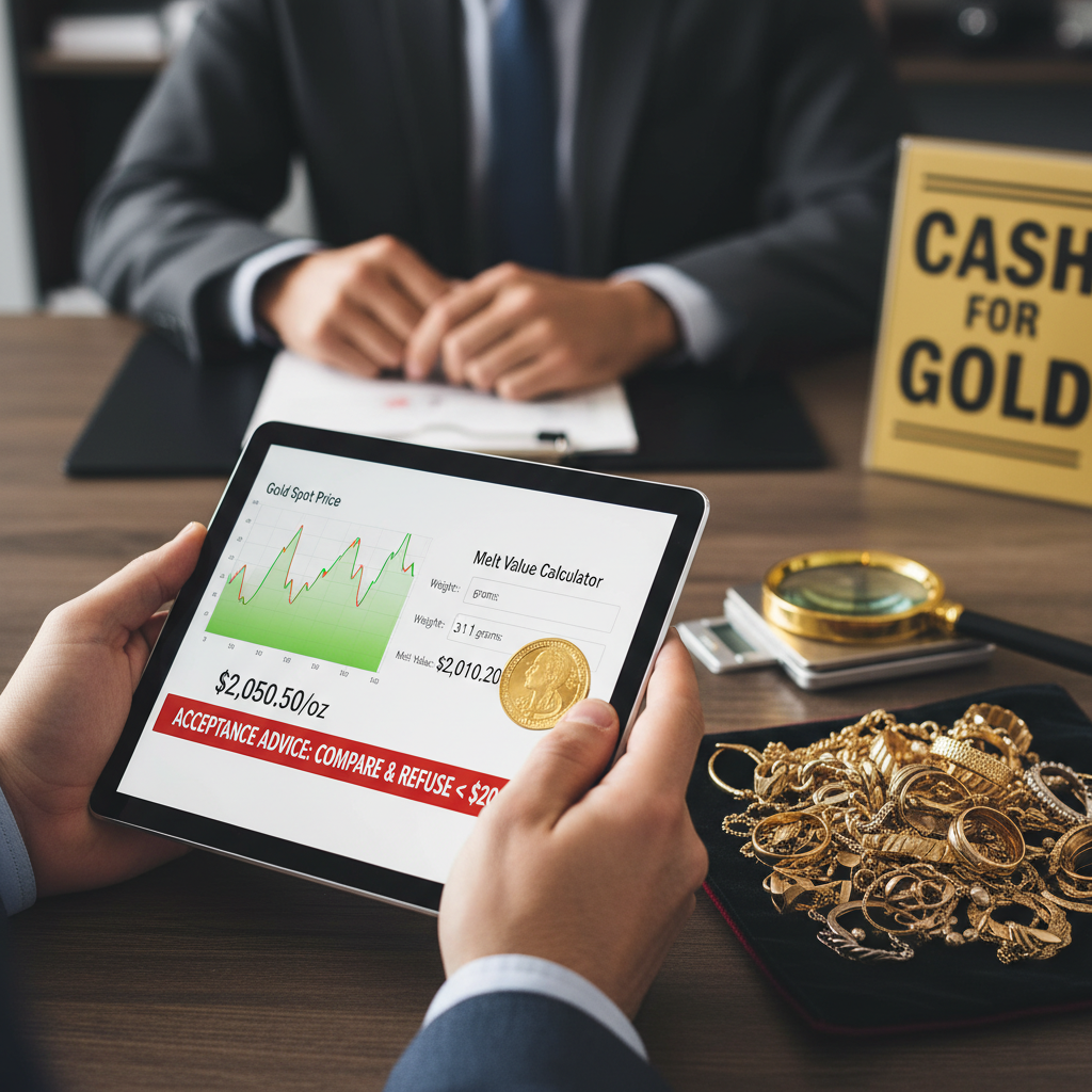 Gold ring in a box ready for appraisal