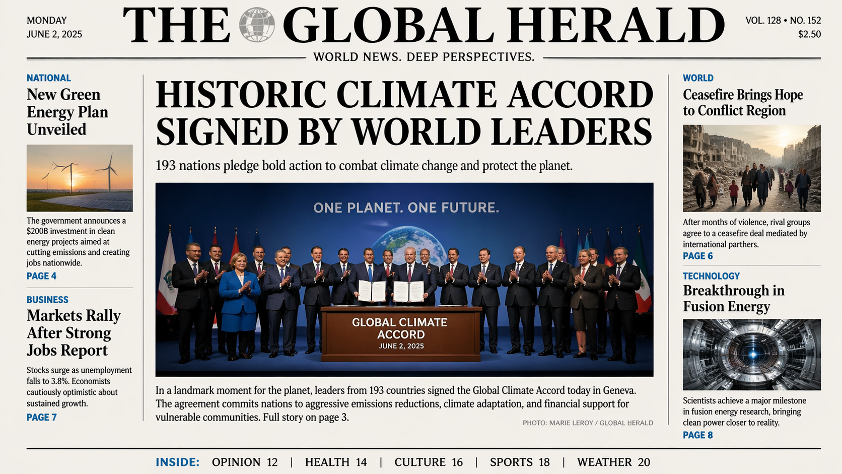 Fictional Newspapers and Magazine Covers example